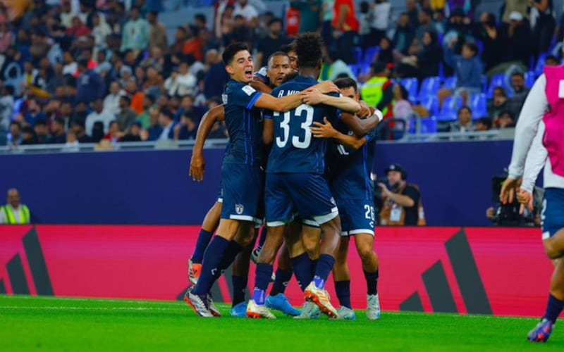 Pachuca festeja el gol ante Botafogo en la COpa Intercontinental