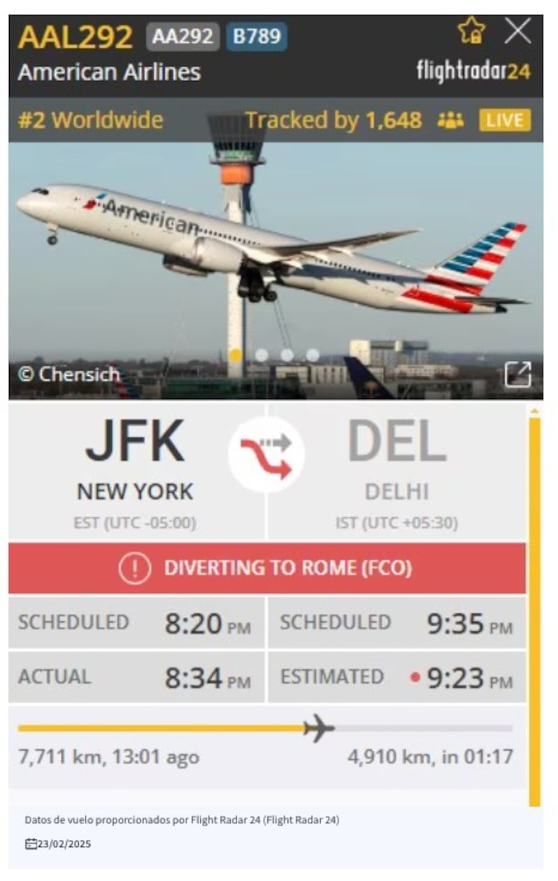 American Airlines, el AAL292