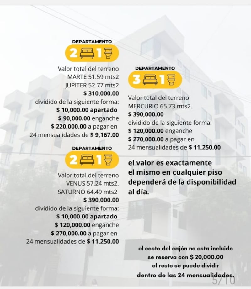 "Facilidades" de pago en ofertas de venta de vivienda falsas.