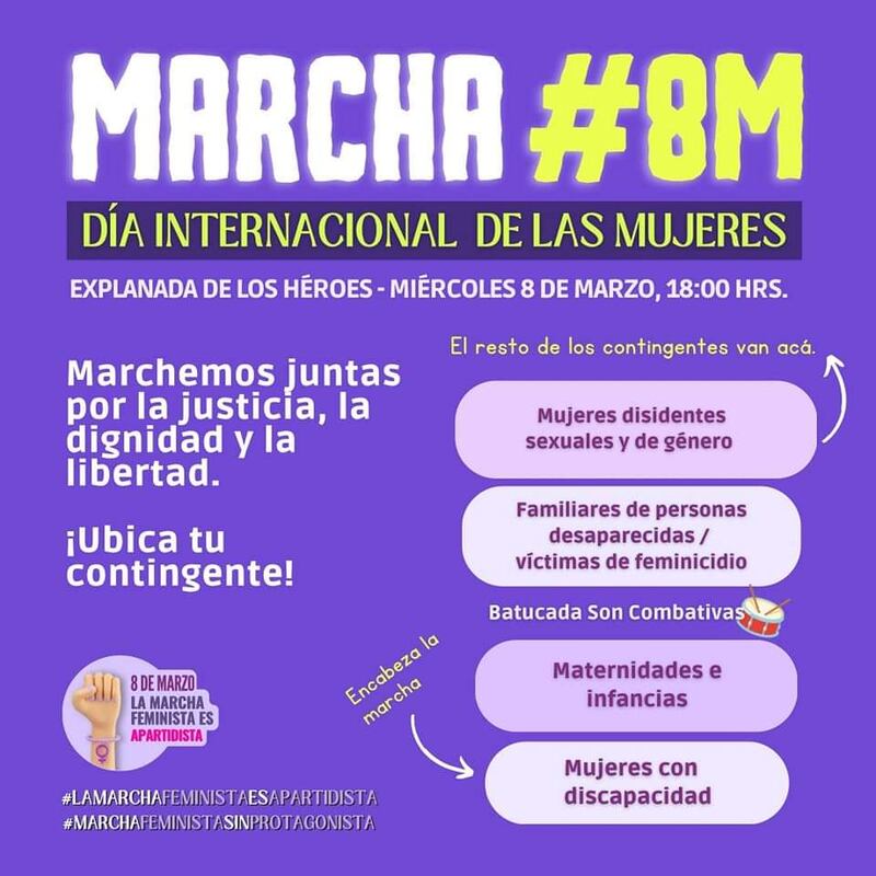 A través de esta publicación se exhorta a participar en la manifestación.