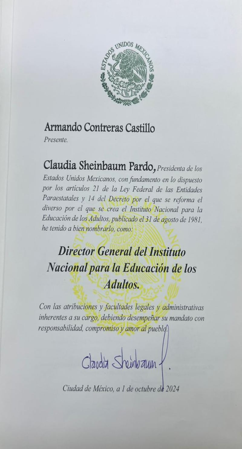 Armando Contreras Castillo es el nuevo director del INEA