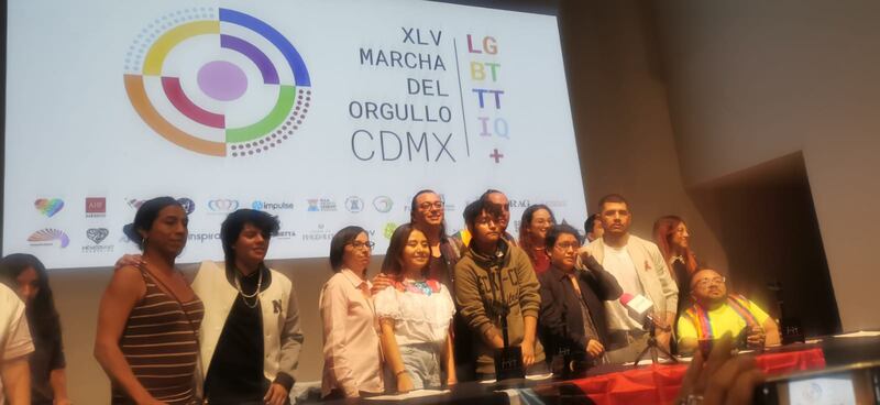 Representantes de los organizadores de la edición 45 de la Marcha del Orgullo.