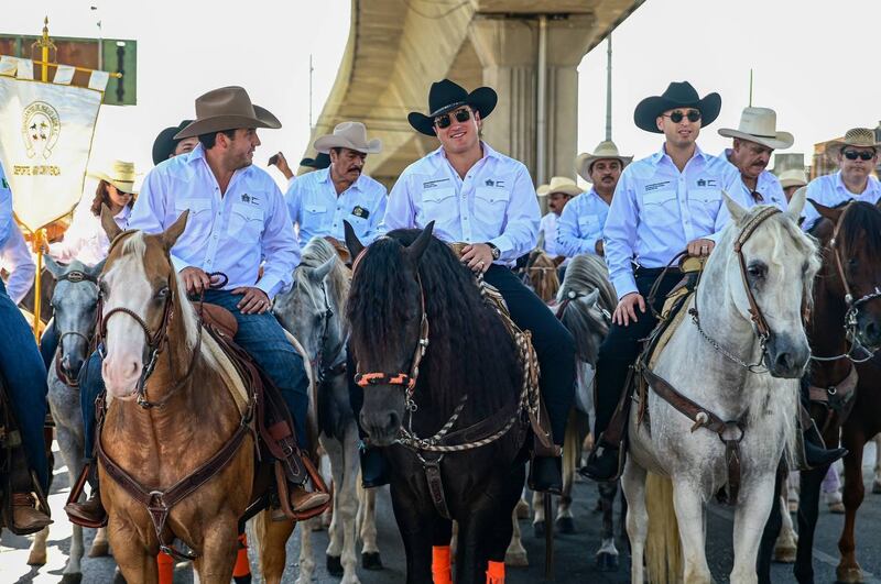 Raúl Cantú de la Garza, presidente municipal de Salinas Victoria; Samuel García, gobernador de NL y Luis Donaldo Colosio Riojas, alcalde de Monterrey.