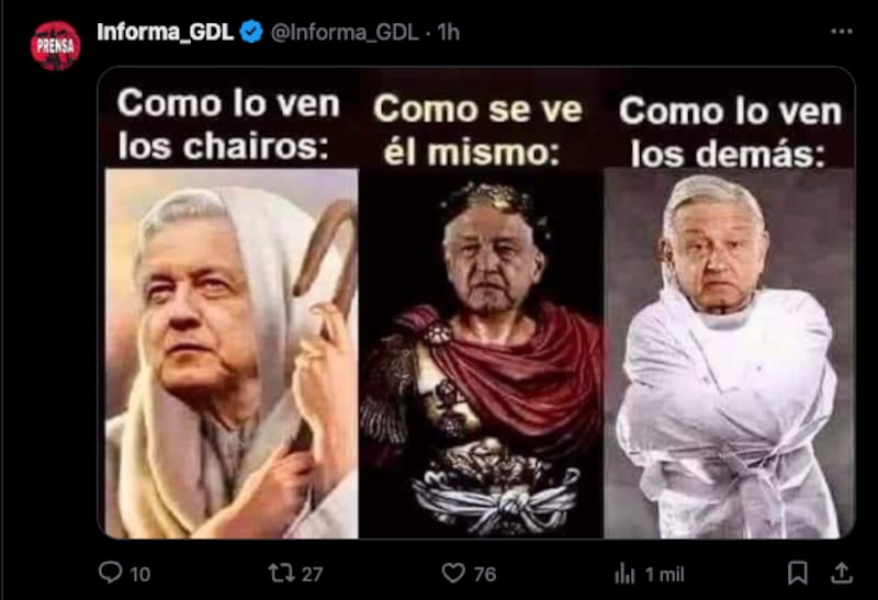 Memes de AMLO y Mile en redes sociales.