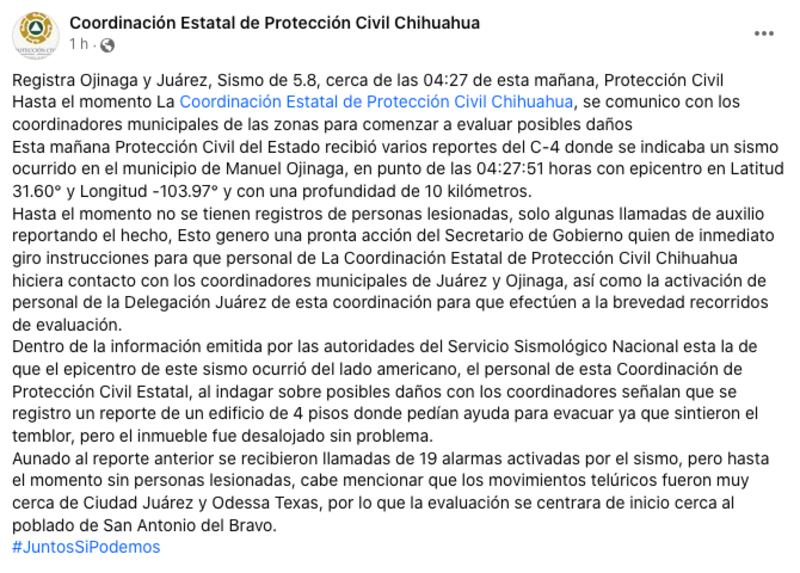 Coordinación Estatal de Protección Civil Chihuahua