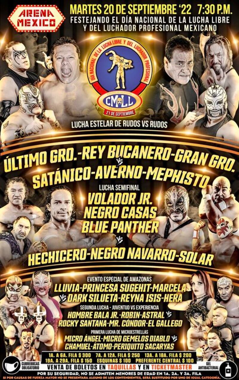 El CMLL prepara una gran fiesta para el día del luchador y la lucha libre