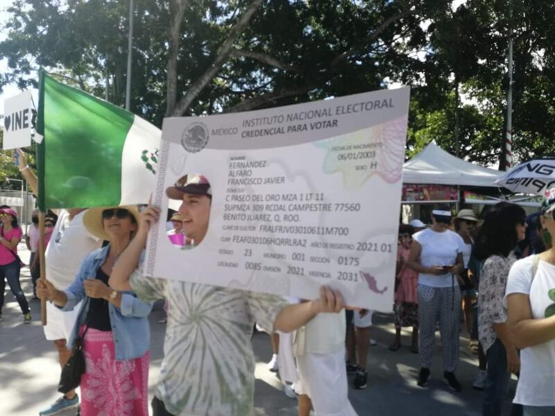 Marcha INE Quintana Roo.