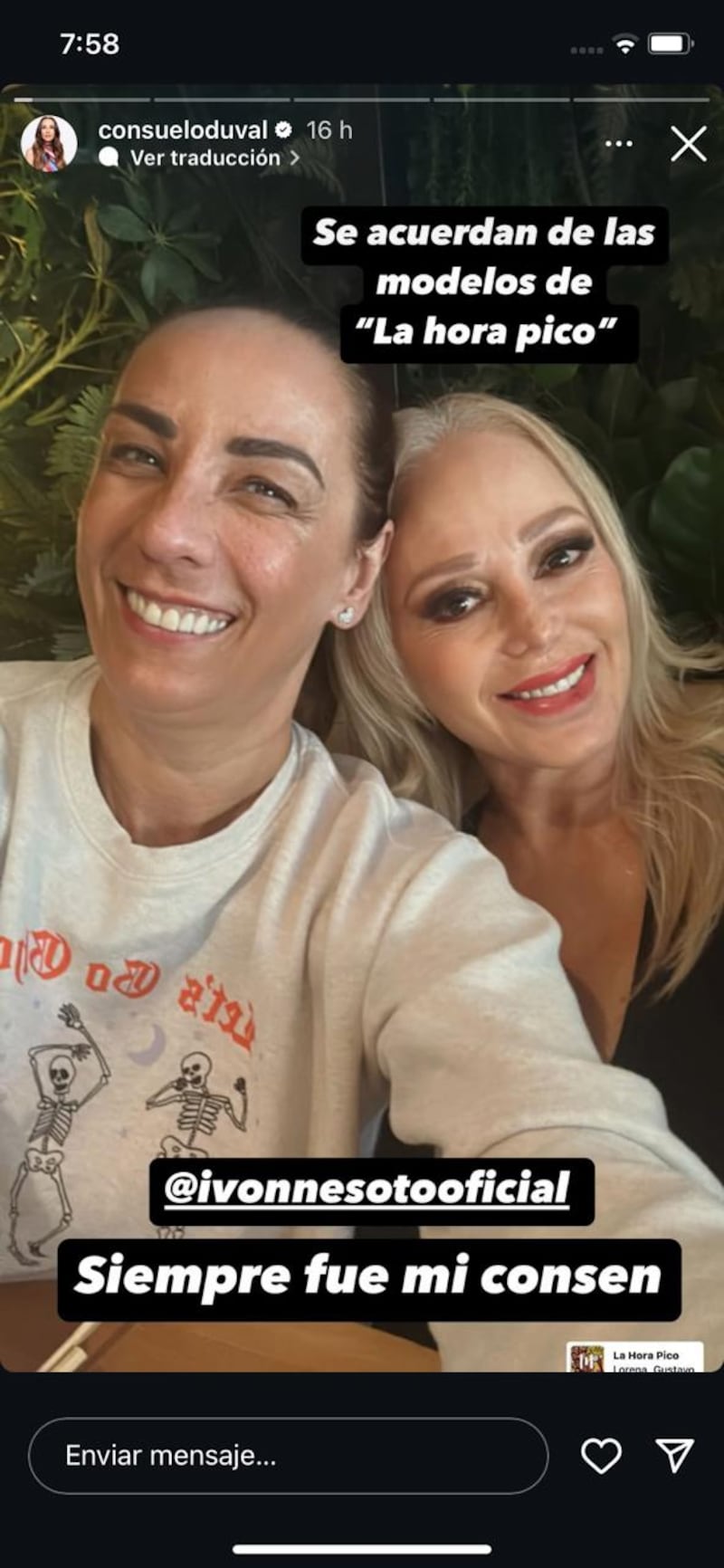 Consuelo Duval comparte foto con Ivonne Soto