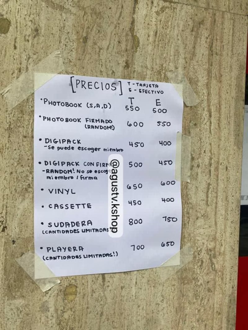 Precios de la Pop Up Store de P1Harmony en México