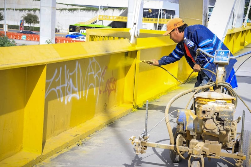 Se pintaron más de 2 mil metros cuadrados.