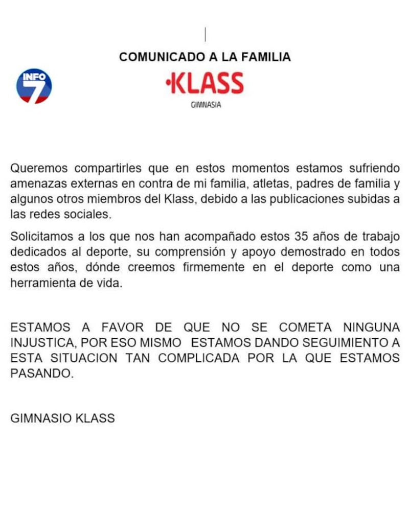 Este es el comunicado emitido por Klass.