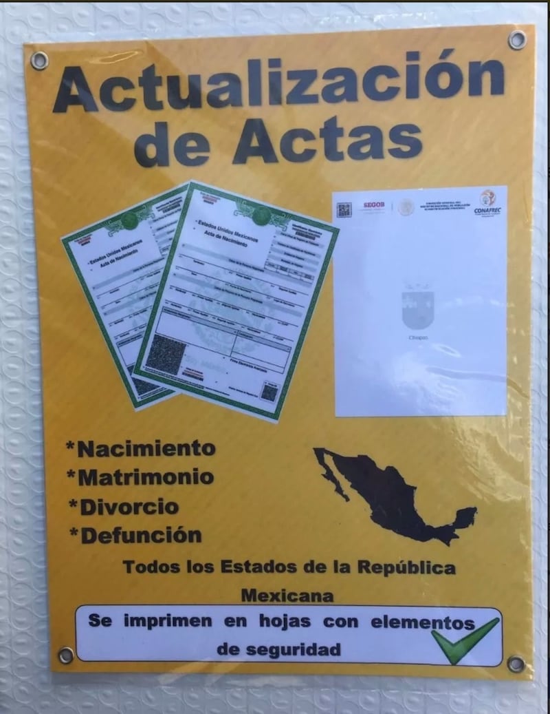 Acta de nacimiento.