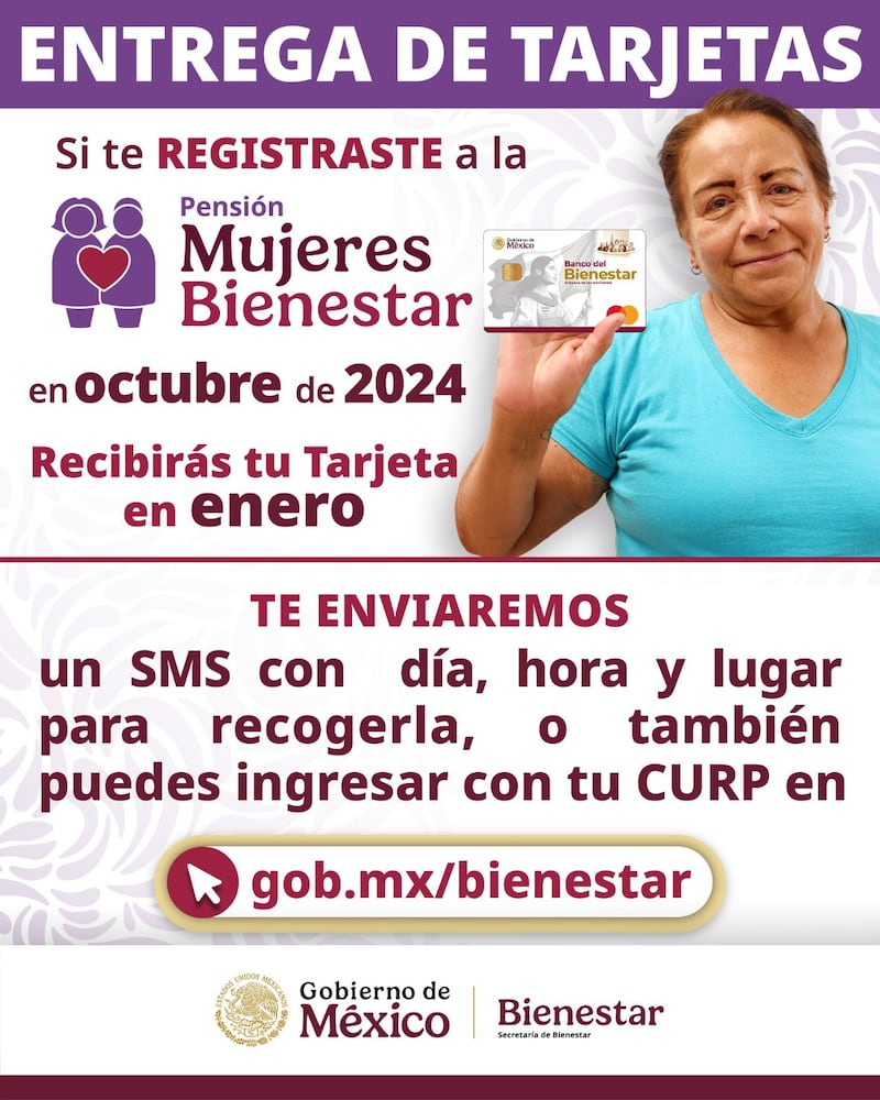 Tarjeta Pensión Mujeres Bienestar