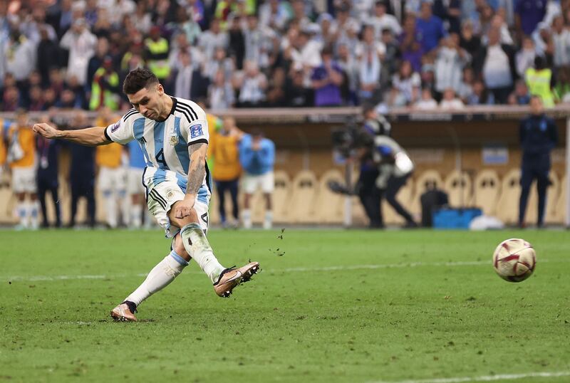 Gonzalo Montiel marcó el gol de penal que coronó a Argentina en Qatar 2022.