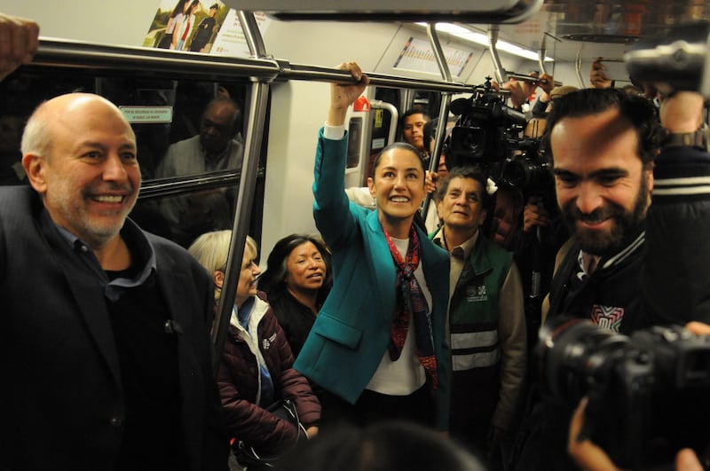 Claudia Sheinbaum Pardo, jefa de gobierno, durante la reapertura del tramo subterráneo de la L12. Foto: Cuartoscuro