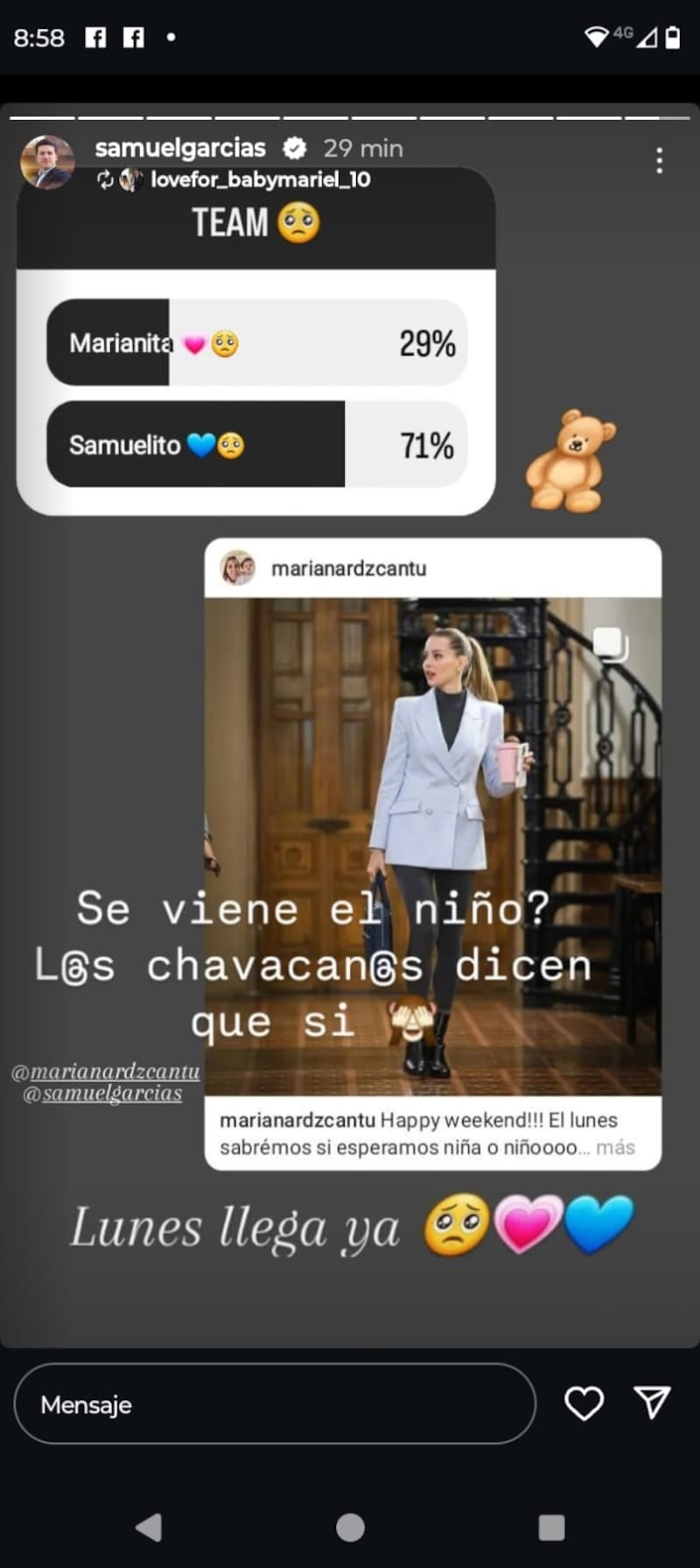 La encuesta creada por el gobernador señala  que sus seguidores quieren que sea niño.