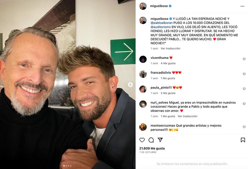 Miguel Bosé y Pablo Alborán