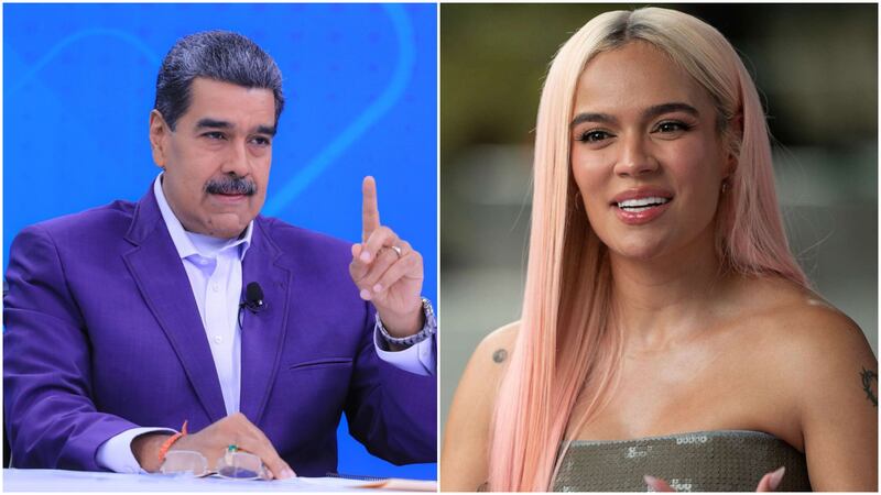 Karol G habría escrito una canción para la campaña de Nicolás Maduro, según el mandatario venezolano (Redes sociales y Presidencia de Venezuela)