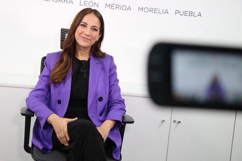 Libia García Muñoz Ledo, candidata del PAN a la gobernatura de Guanajuato.