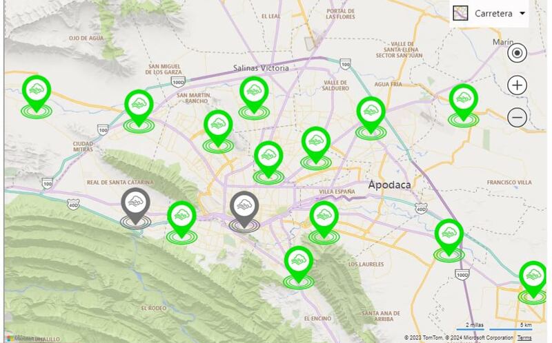 Doce estaciones de monitoreo se encontraban en verde.