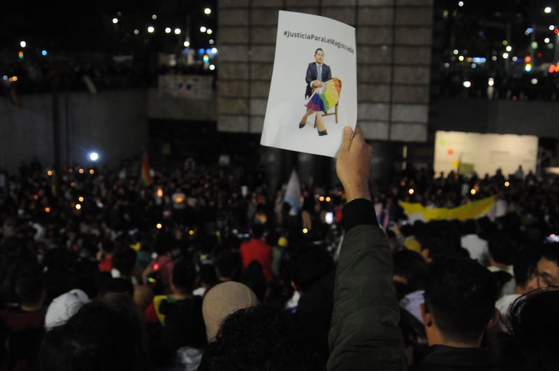 Velada por la memoria del magistrade Jesús Ociel Baena en la Estela de Luz