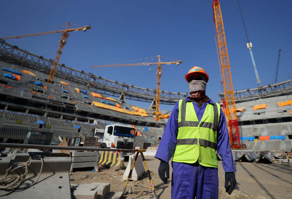 Trabajos de construcción del estadio Lusail el 20 de diciembre de 2019.