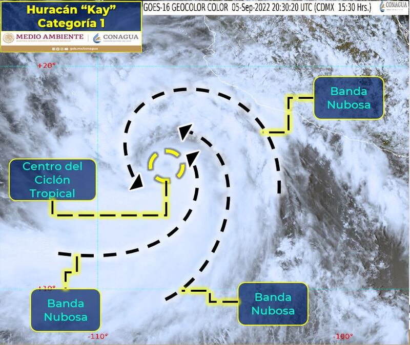 Tormenta tropical Kay se intensifica a huracán categoría 1