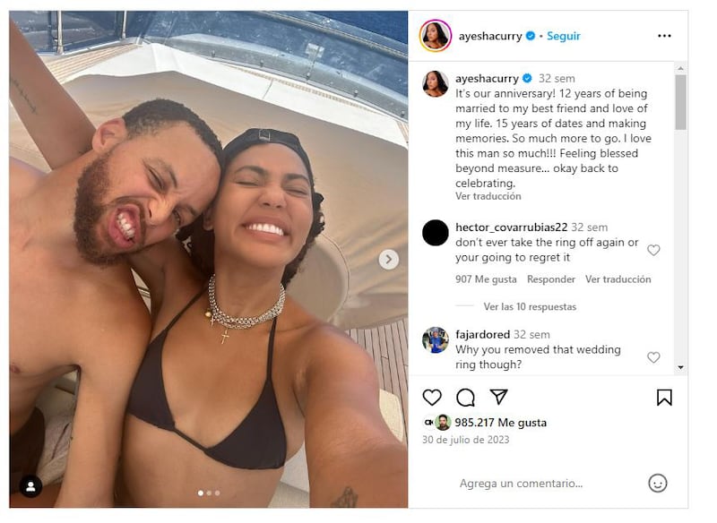 Ayesha Curry junto a su esposo, Stephen Curry