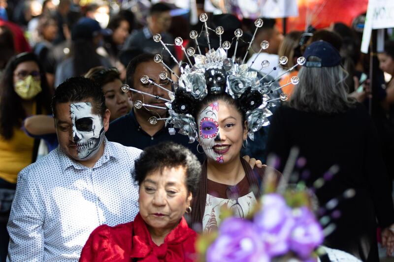 Desfile de catrinas por Paseo de la Reforma 23 octubre 2022