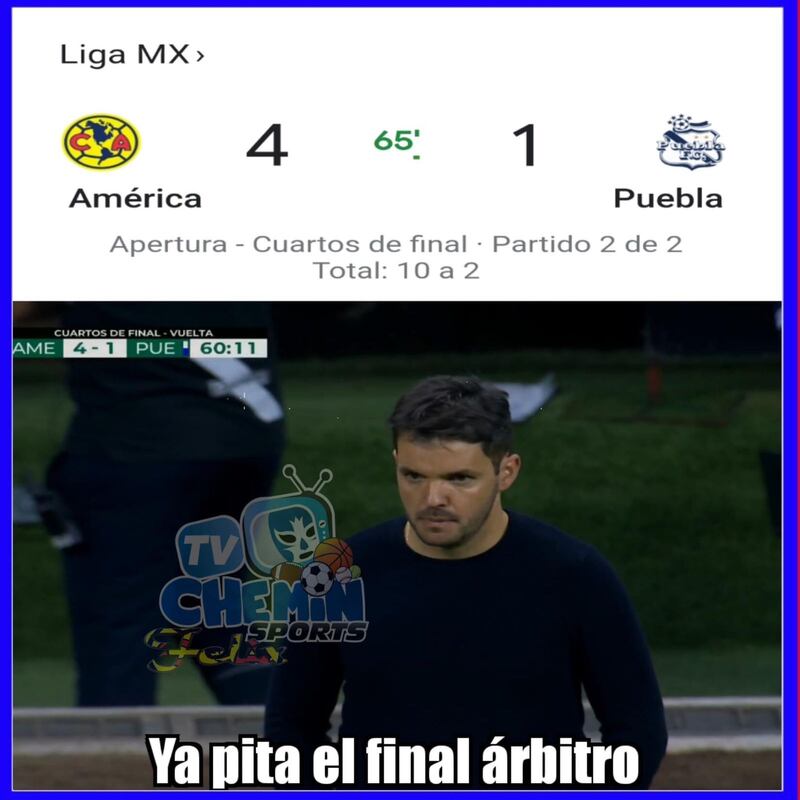 meme goliza América vs Puebla