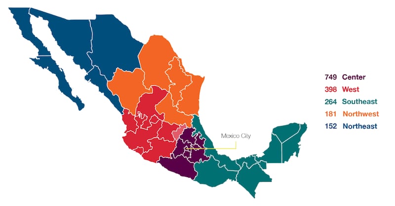 El centro de México es la región con más publicaciones hipersexualizadas (749 imágenes), seguida del oeste (398) y sureste (264).