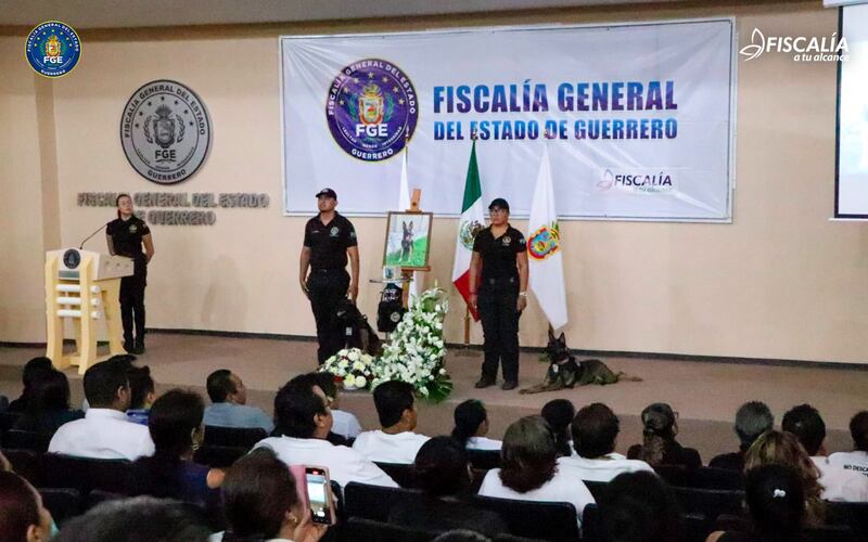 Fiscalía de Guerrero homenajea a agente canino Nidan