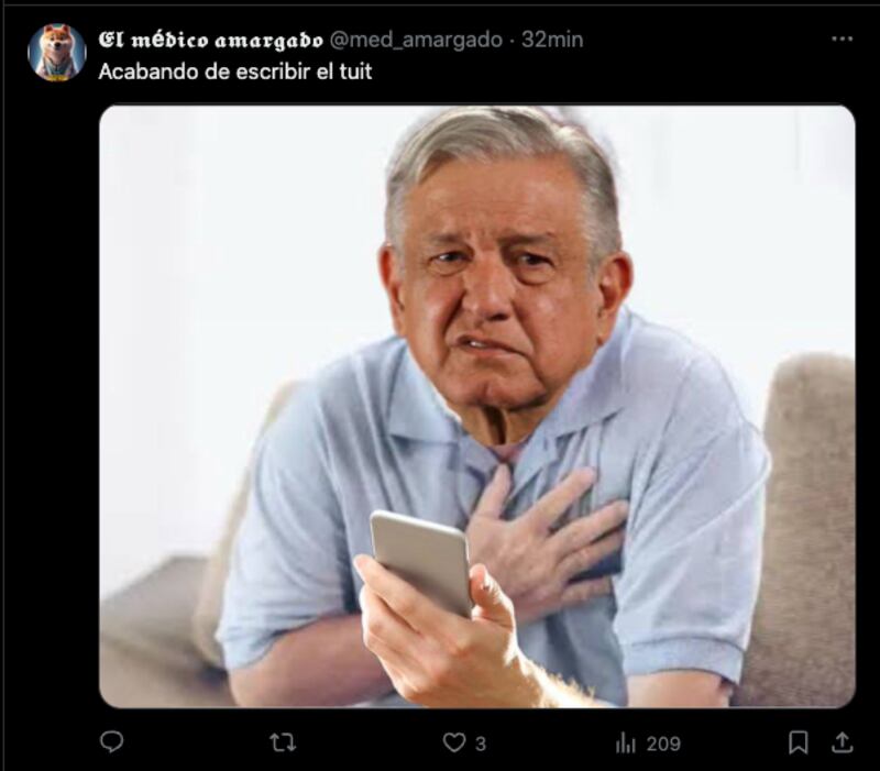 Memes de AMLO y Mile en redes sociales.