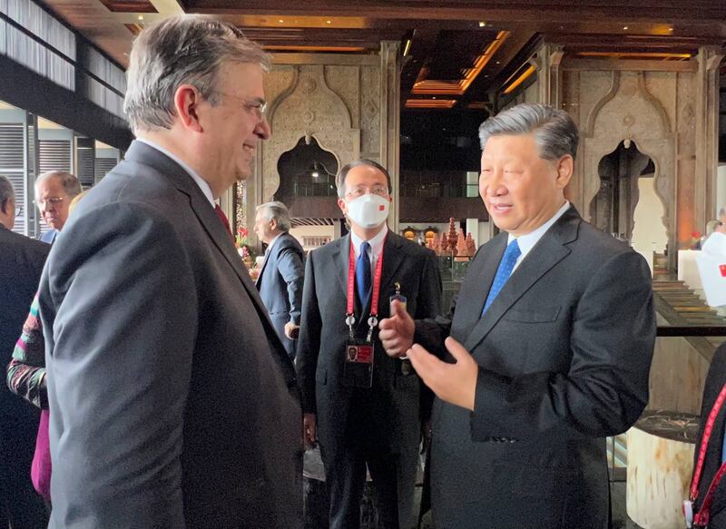 Marcelo Ebrard y el presidente de China, Xi jinping