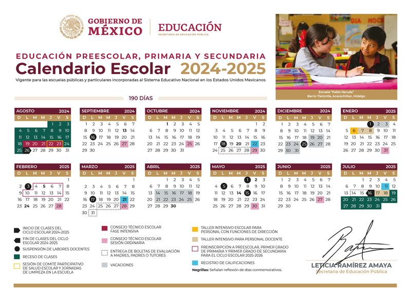 Calendario escoclar SEP 2024-2025: Días de clases, feriados, puentes y vacaciones