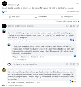 Gas Bienestar. Denuncias en redes sociales sobre la operación de Gas Bienestar. Debido a la confusión, muchos buscan organizarse con gaseros a través de grupos de WhatsApp y Facebook.