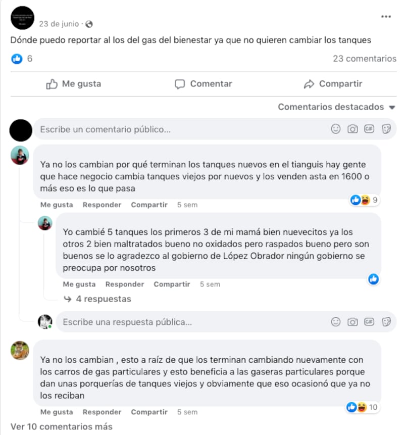 Gas Bienestar. Denuncias en redes sociales sobre la operación de Gas Bienestar. Debido a la confusión, muchos buscan organizarse con gaseros a través de grupos de WhatsApp y Facebook.