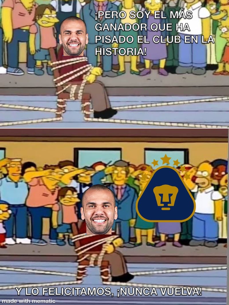 Dani Alves también es parte de los memes en el Pumas vs Santos