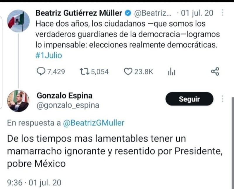 Respuesta de Gonzalo Espina a la esposa del presidente