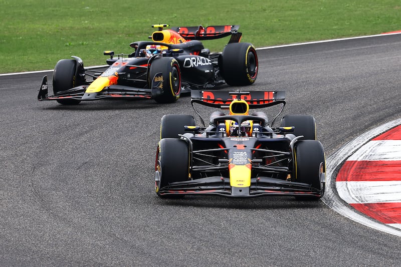 Sergio Checo Pérez y Max Verstappen