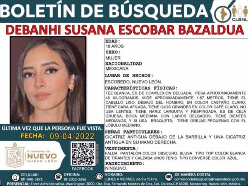 Debanhi boletín de búsqueda