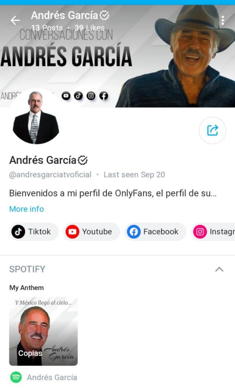 Andrés García tiene cuenta en Onlyfans – Publimetro México