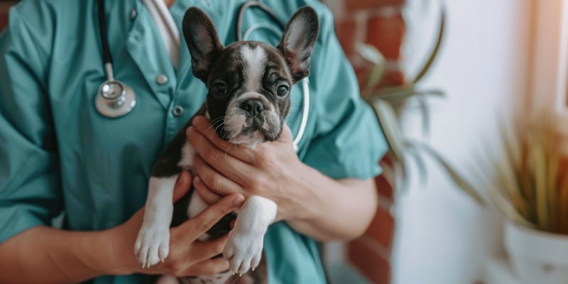 Perro visita al veterinario