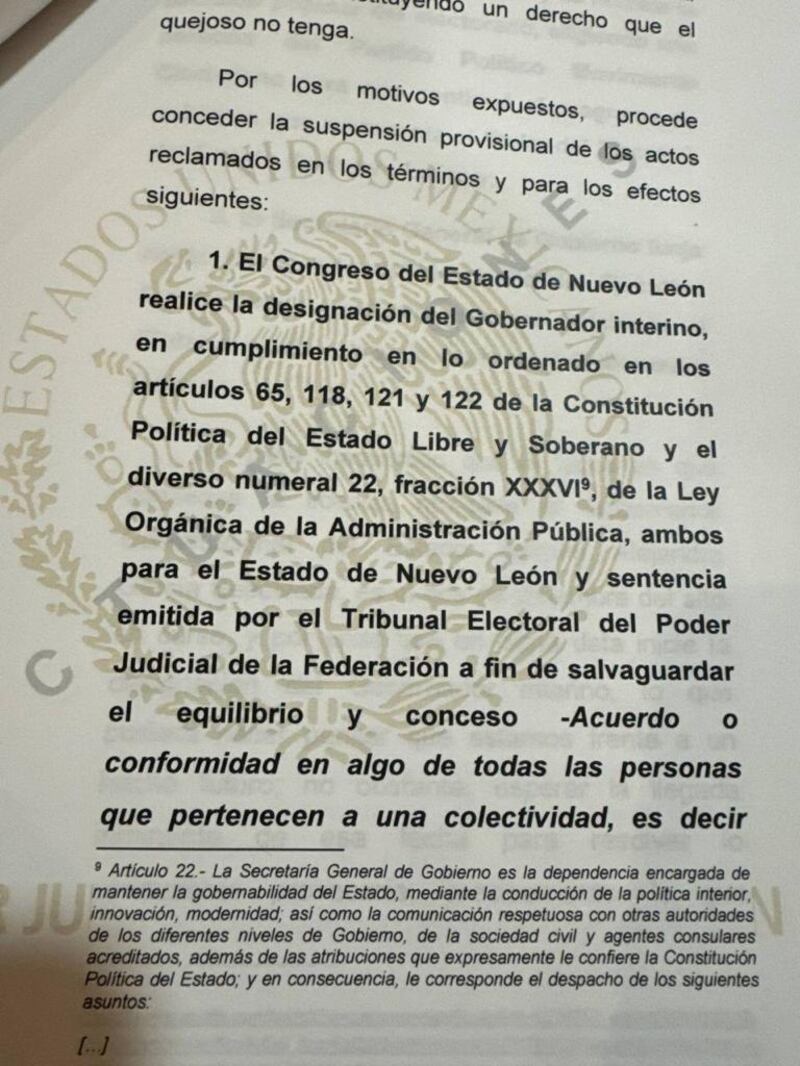 Esta es una prueba de la resolución del Poder Judicial.