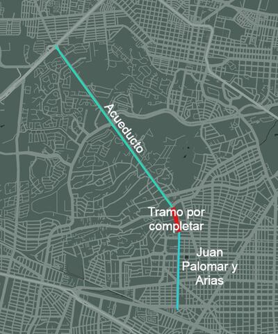 Trazo de la nueva vialidad que completará un corredor de 6.5 kilómetros.