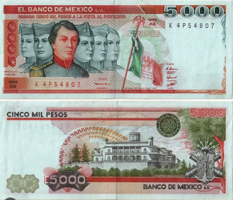 Billete Niños Héroes