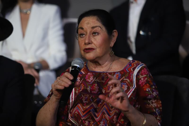 Angélica Aragón durante la conferencia de prensa de la película “Los Habitantes”.