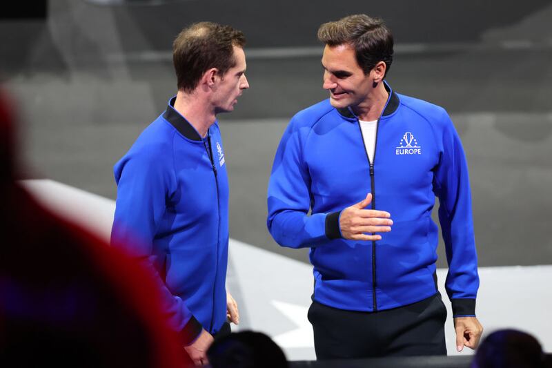 Roger Federer y Rafael Nadal en la Laver Cup 2022