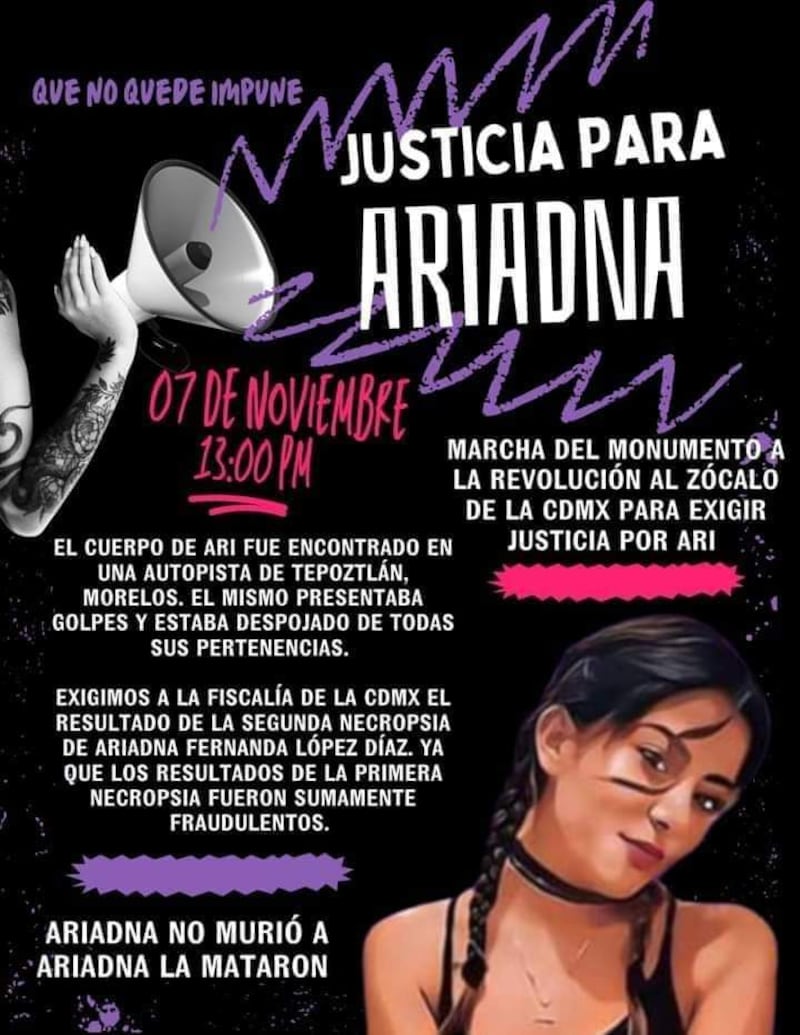 MArcha para exigir justicia por feminicidio de Ariadna Fernanda.