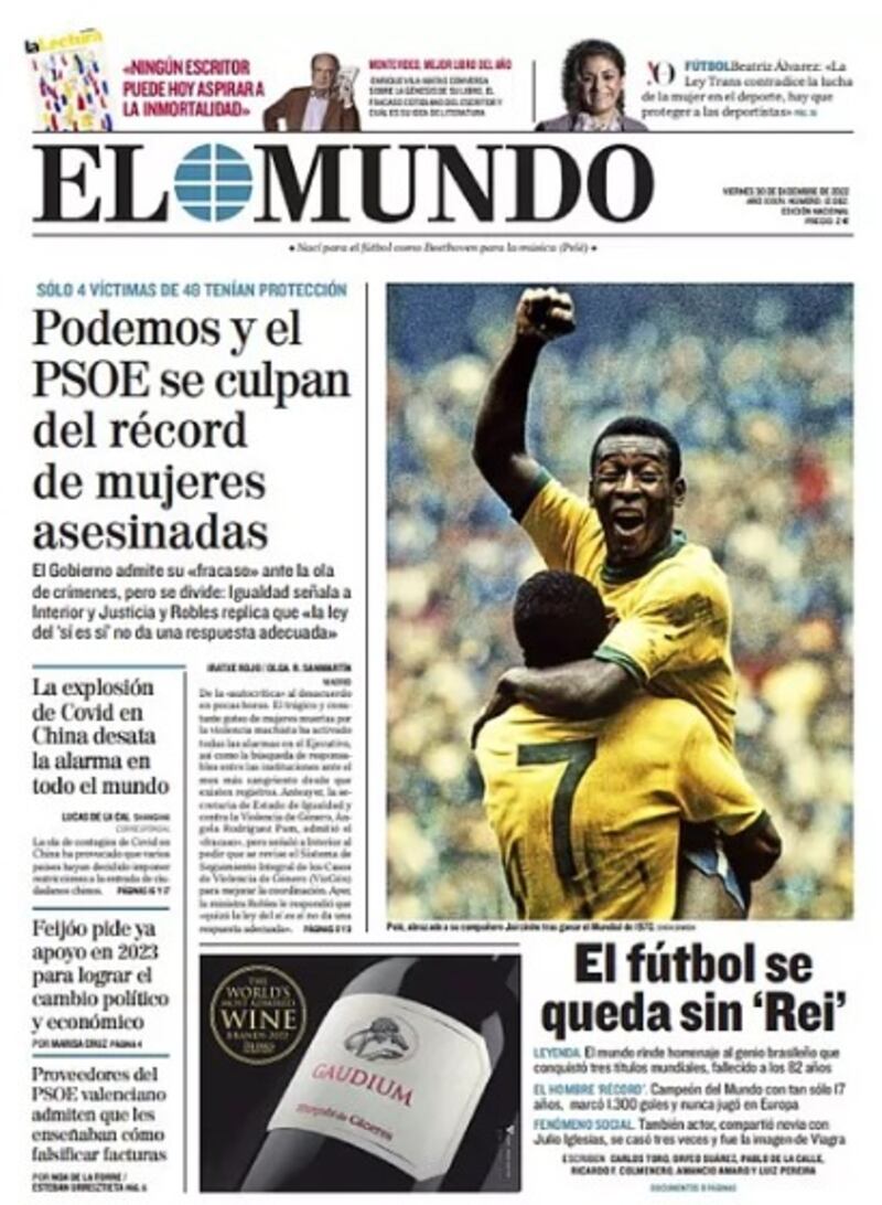 Portadas - muerte de pelé